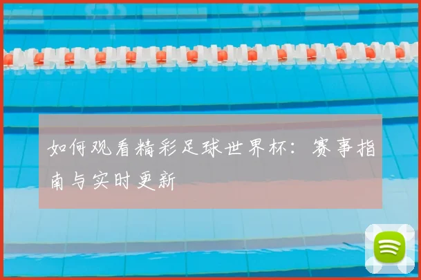 如何观看精彩足球世界杯：赛事指南与实时更新